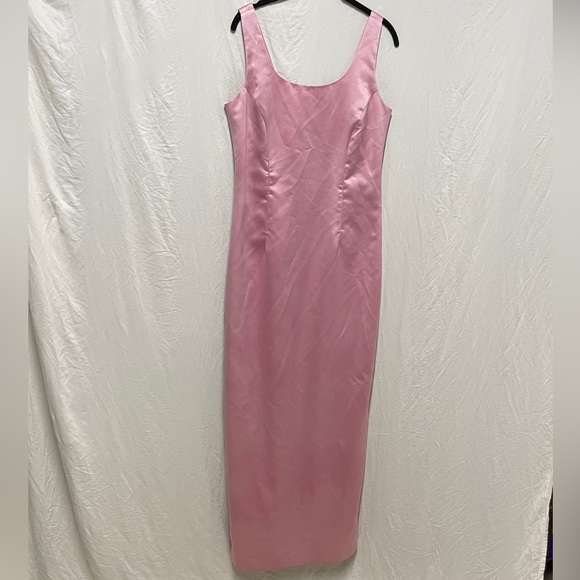 Vintage Pink Satin Column Dress - Picture 3 of 12